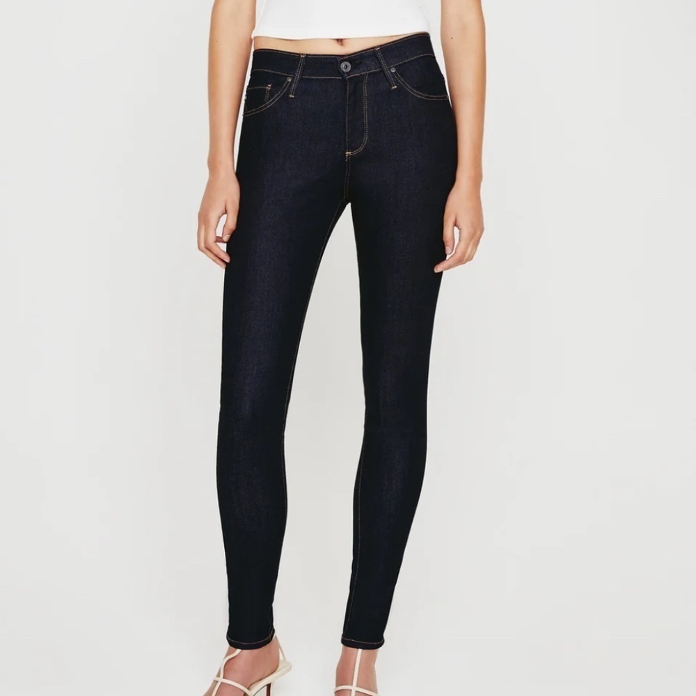AG Adriano Goldschmied Farrah Skinny High Rise Jeans Dark Blue Size 27